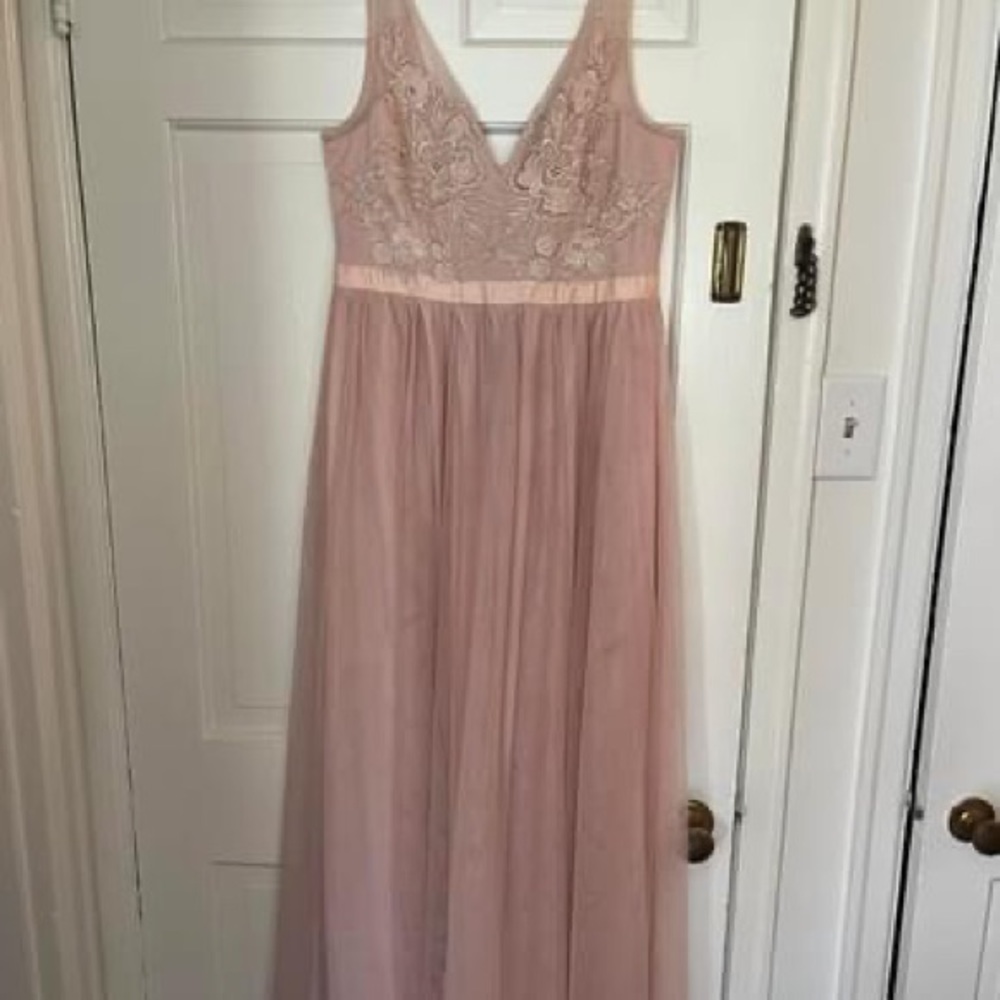 Blush bridesmaids gown